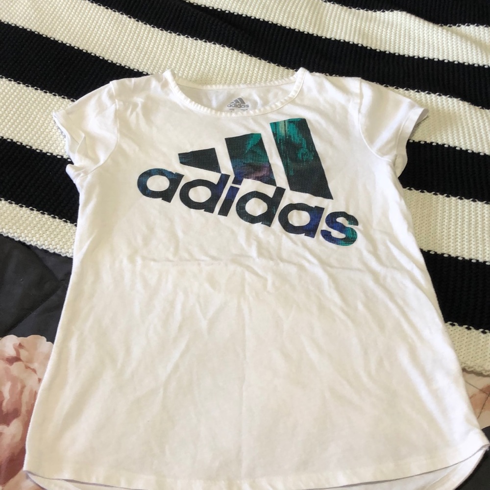 A white adidas shirt